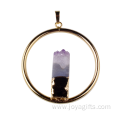 Gold Plated Amethyst Pendant Necklace Charm Pendulum